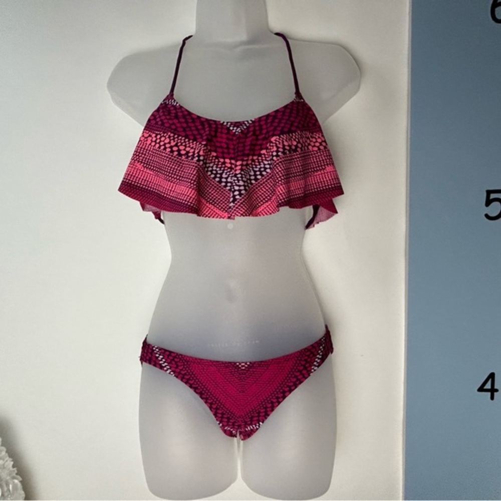 American Eagle Outfitters 2PC Bikini‎ Purple/PInk/Red Animal Print XXS